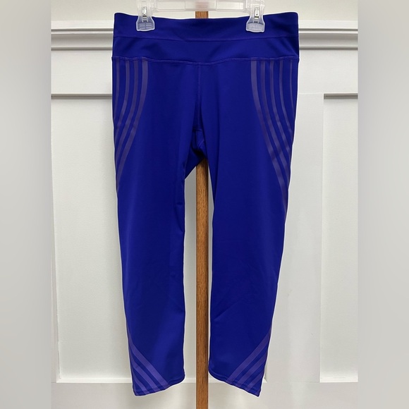 Athleta Gel Sonar Amethyst  Crop Leggings with Reflective Stripes sz Med - Picture 1 of 8